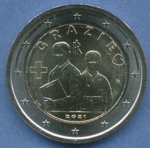 Italien 2 Euro 2021 Medizinische Fachkräfte, vz/st (m5590)