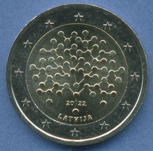 Lettland 2 Euro 2022 100 Jahre Bank von Lettland, vz/st (m5600)