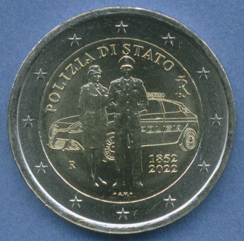 Italien 2 Euro 2022 Nationale Polizei, vz/st (m5601)