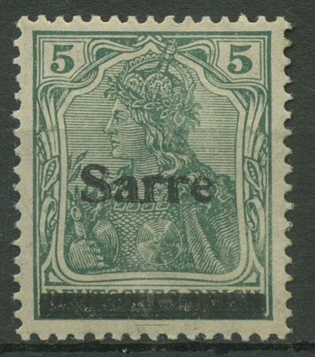 Saargebiet 1920 Germania mit Aufdruck Type III, 4 a III mit Falz