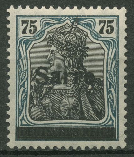 Saargebiet 1920 Germania mit Aufdruck Type I, 15 I mit Falz