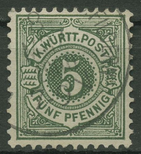 Württemberg 1890 weiße Ziffer im Kreis 56 a gestempelt