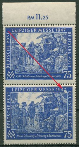 Alliierte Besetzung 1947 Leipziger Messe mit Plattenfehler 966 PF ?? postfrisch