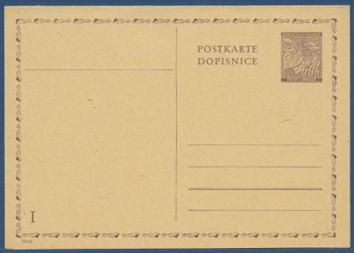 Böhmen und Mähren 1940 Lindenzweig Postkarte m. Antwort P 11 ungebraucht (X40625)