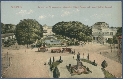 Wiesbaden Kurhaus mit Blumengarten Theater, ungebraucht (AK1026)