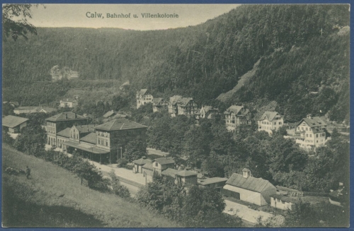 Calw Bahnhof und Villenkolonie, ungebraucht (AK1025)
