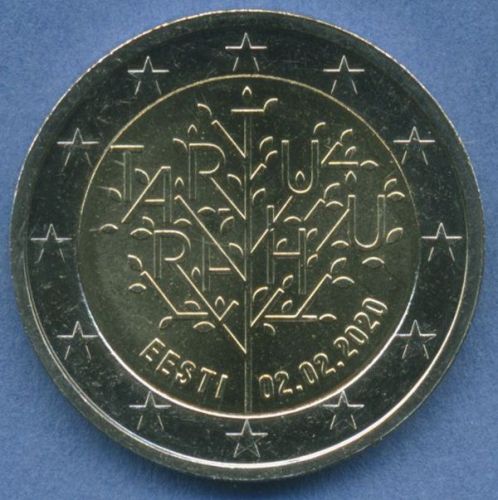 Estland 2 Euro 2020 Friedensvertrag von Tartu, vz/st (m5787)