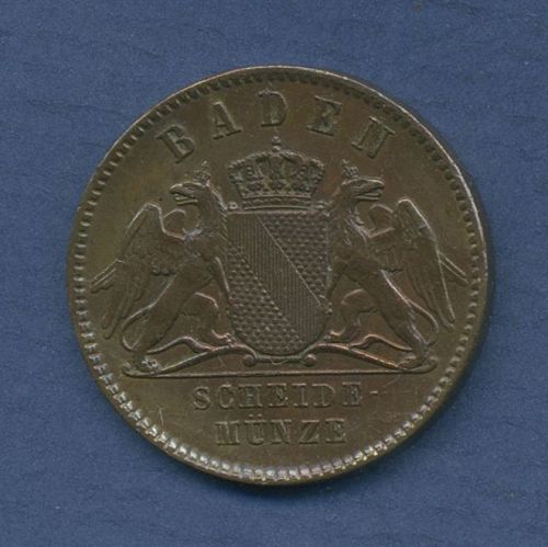 Baden Großherzogtum Kreuzer 1859, Friedrich I., J. 81 fast vz (m6217)