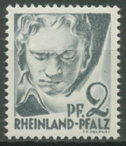 Französische Zone: Rheinland-Pfalz 1947 Beethoven Type II, 1 y v II postfrisch