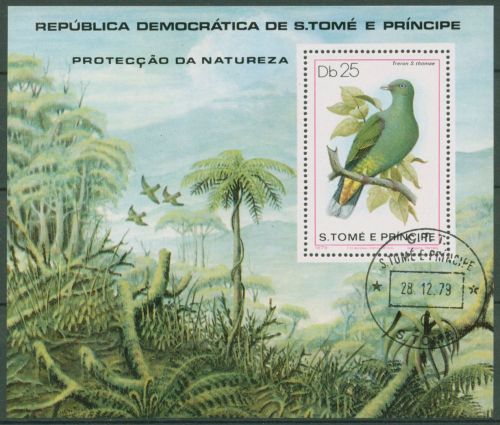 Sao Tomé und Príncipe 1979 Vogel Grüntaube Block 39 gestempelt (C62536)