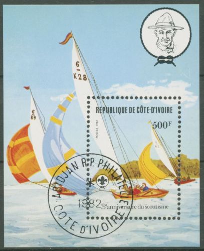 Elfenbeinküste 1982 Pfadfinder Segelschiffe Block 22 gestempelt (C62541)