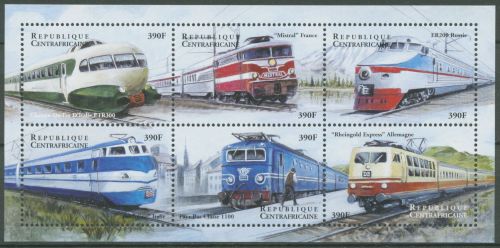 Zentralafrikanische Republik 2000 Eisenbahn 2391/96 K postfrisch (C62559)