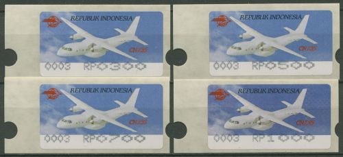 Indonesien 1996 ATM AIR SHOW Flugzeuge Automat 3, 4 Werte, 3.3e postfrisch