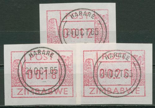 Simbabwe 1985 Automatenmarken Satz Papier glatt, hell ATM 1z S1 gestempelt