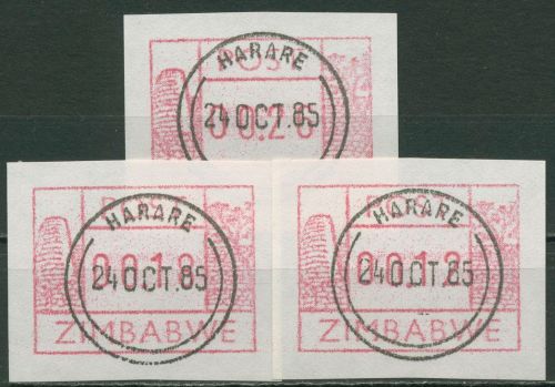 Simbabwe 1985 Automatenmarken Satz Papier rauh, hell ATM 1y S1 gestempelt