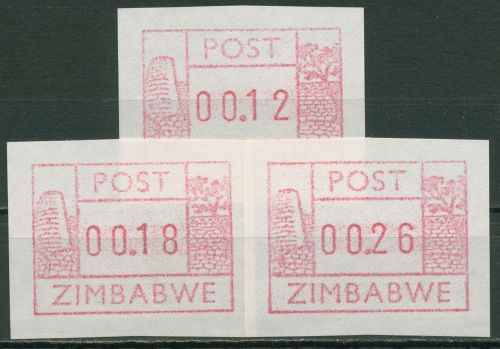 Simbabwe 1985 Automatenmarken Satz Papier rauh, hell ATM 1y S1 postfrisch