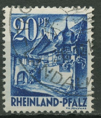 Franz. Zone: Rheinland-Pfalz 1947 Winzerhäuser Type II, 7 y va II gestempelt