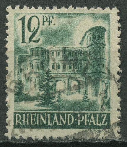 Französische Zone: Rheinland-Pfalz 1947 Porta Nigra Type I, 4 v v I gestempelt