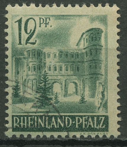 Französische Zone: Rheinland-Pfalz 1947 Porta Nigra Type II, 4 v v II gestempelt