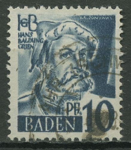 Französische Zone: Baden 1947 Hans Baldung Type I, 3 yv I gestempelt