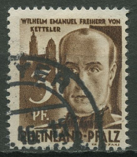 Französische Zone: Rheinland-Pfalz 1947 Ketteler Type II, 2 y v II gestempelt