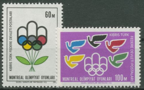 Türkisch-Zypern 1976 Olympische Sommerspiele Montreal 34/35 postfrisch