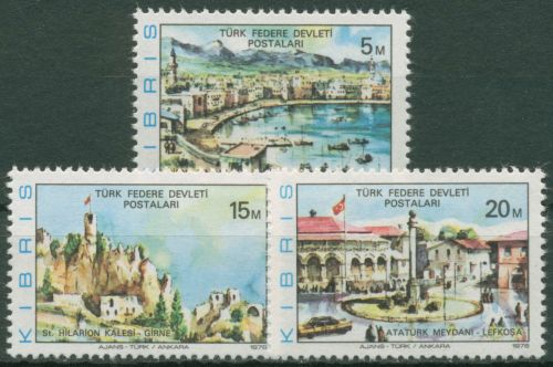 Türkisch-Zypern 1976 Tourismus Bauwerke 36/38 postfrisch