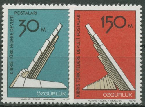 Türkisch-Zypern 1976 Freiheitsdenkmal 39/40 postfrisch