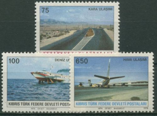 Türkisch-Zypern 1978 Transport und Verkehr: Flugzeug Boot 57/59 postfrisch