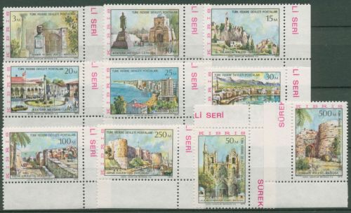 Türkisch-Zypern 1975 Ansichten des Landes 10/19 Ecken postfrisch