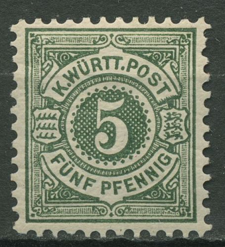 Württemberg 1890 weiße Ziffer im Kreis 56 a mit Falz