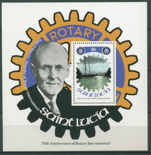 St. Lucia 1980 75 Jahre Rotary International Block 25 postfrisch (C72185)