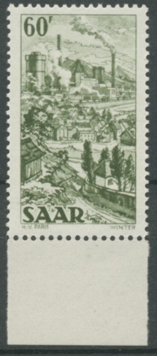 Saarland 1949 Freimarke 287 Unterrand postfrisch