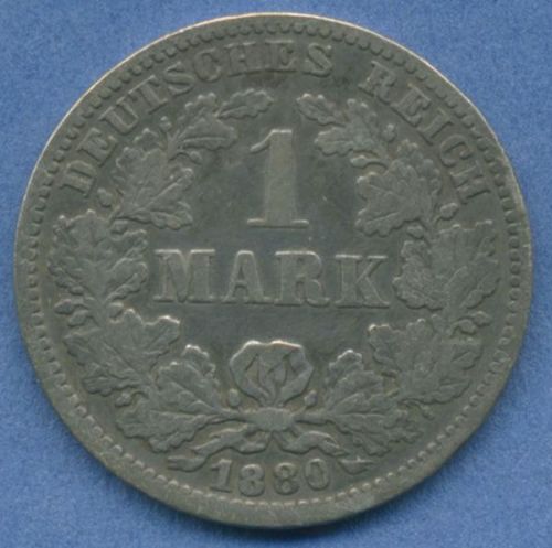 Deutsches Reich 1 Mark Kursmünze 1880 G, J 9, schön (m5803)