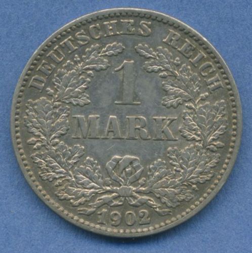 Deutsches Reich 1 Mark Kursmünze 1902 G, J 17 vz (m5821)