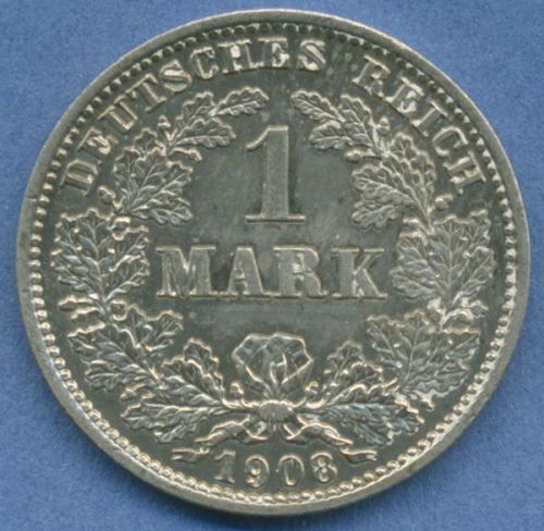 Deutsches Reich 1 Mark Kursmünze 1908 E, J 17 vz+ (m5828)
