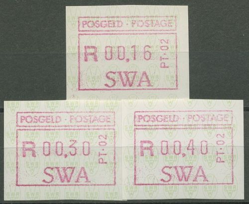 Südwestafrika 1988 Automatenmarken Satz 0,16/0,30/0,40, ATM 1.2/1c S1 postfrisch