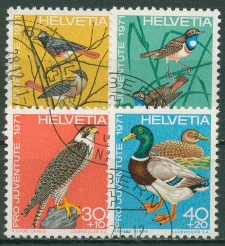 Schweiz 1971 Pro Juventute Tiere Vögel 960/63 gestempelt