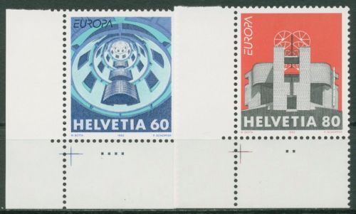 Schweiz 1993 Europa CEPT Zeitgenössische Kunst Häuser 1499/00 Ecke postfrisch