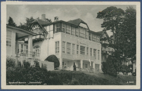 Seebad Bansin Seeschloß, gelaufen 1957 (AK1049)
