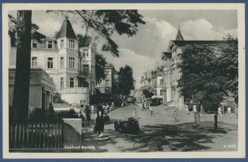 Seebad Bansin Stadtvillen, gelaufen 1957 (AK1045)
