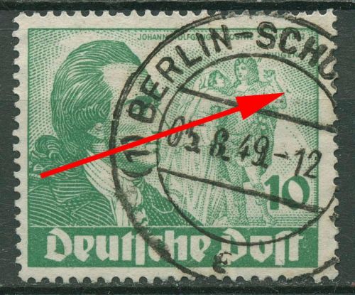 Berlin 1949 Goethe mit Plattenfehler 61 I mit TOP-Stempel