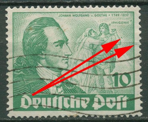 Berlin 1949 Goethe mit Plattenfehler 61 II gestempelt