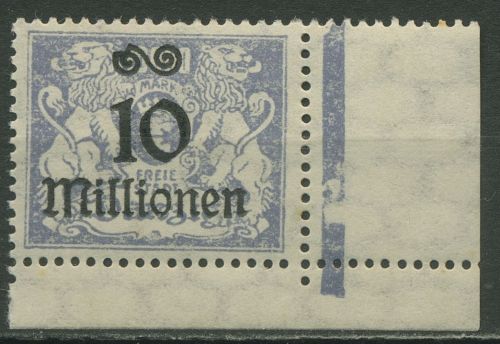 Danzig 1923 Freimarke mit Aufdruck 169 Ecke 4 postfrisch