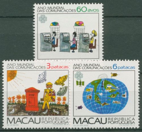 Macau 1983 Weltkommunikationsjahr Postbote 497/99 postfrisch