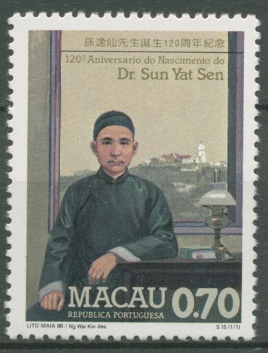 Macau 1986 Chinesischer Politiker Sun Yatsen 566 postfrisch