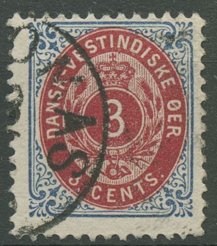 Dänisch Westindien 1896 Ziffer im Rahmen 17 II gestempelt