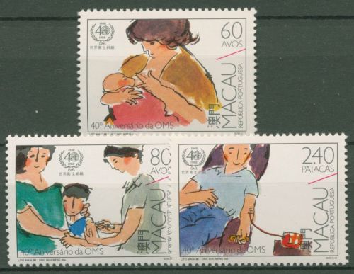Macau 1988 Weltgesundheitsorganisation WHO 593/95 postfrisch