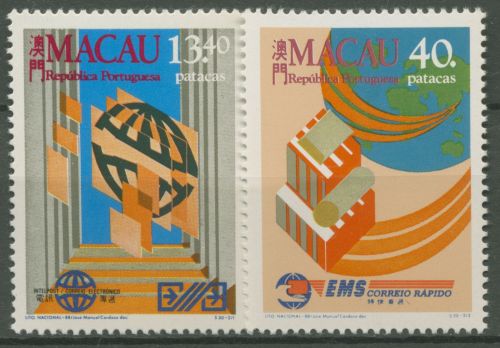 Macau 1988 Weltposttag Postdienst EMS 606/07 postfrisch