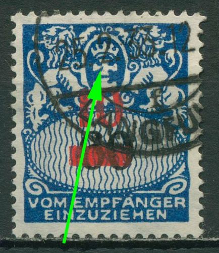 Danzig Portomarken 1932 Gr. Staatswappen mit Plattenfehler P 41 VII gestempelt